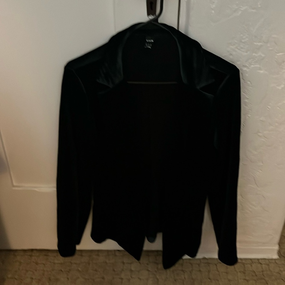 Dark green velvet pant suit jacket